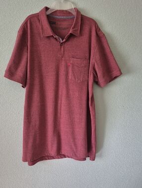 Levi's Men's Heathered Brick Red Polo with Chest Pocket